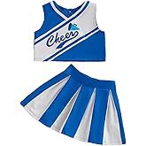 Yuufuniy Toddler Baby Girl Cheerleader Outfit Cheer Sleeveless V-Neck Tank Tops Mini Skirt Set Cheerleading Baby Clothes