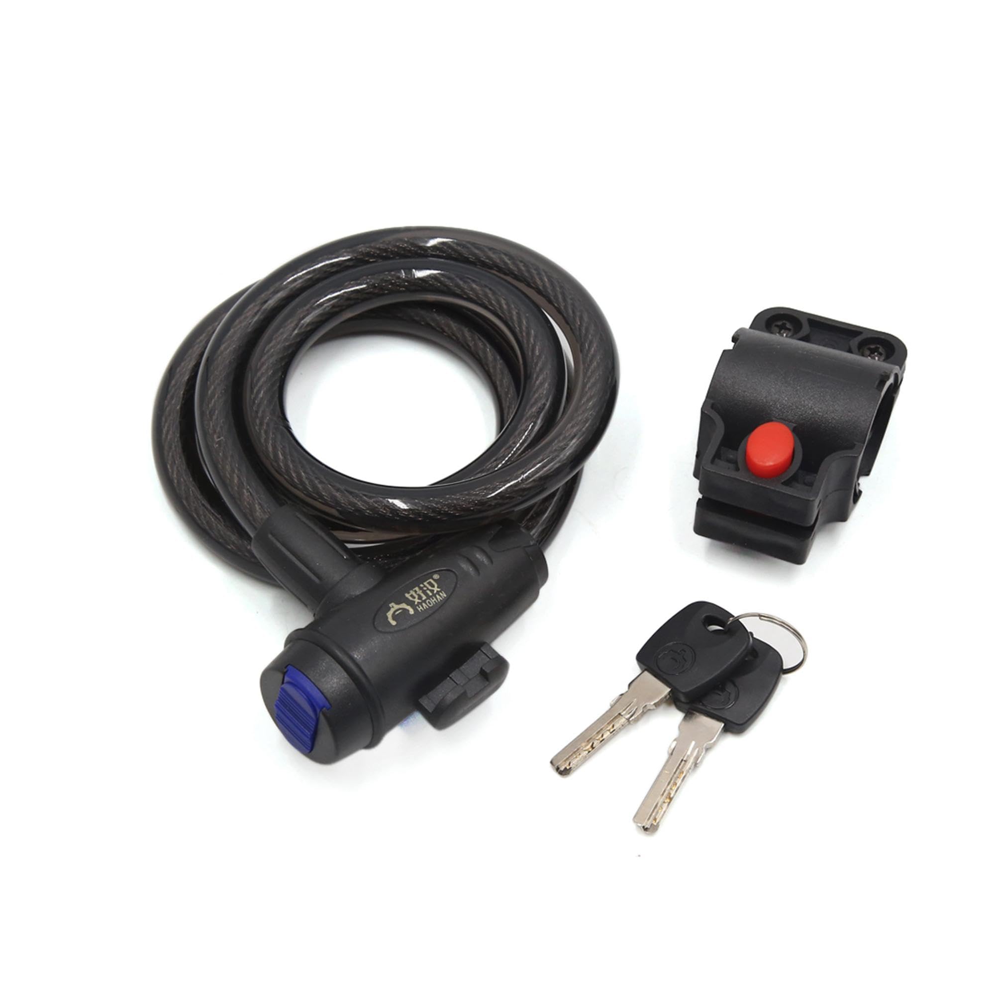 sourcing map Bike Black Anti Thief Safety Cable Wire Lock with 2 Keys