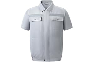 Meichoon Summer Cooling Jacket Unisex Short Sleeve Air Conditioner Clothes with Powerful Fans for Camping Hiking Fishing