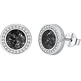 MEDWISE Black Onyx Stud Earrings 925 Sterling Silver Black Onyx Hypoallergenic Stud Earrings Jewelry Gifts for Women Men