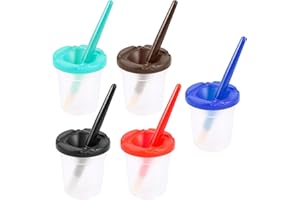 Gobelets à peinture avec couvercles pour enfants – Conteneurs anti-déversement et pinceaux de peinture pour tout-petits, tass