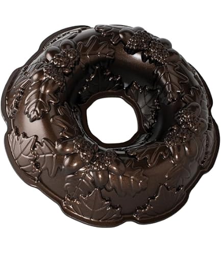 Nordic Ware Molde Bundt Hojas De Cosecha - Original De Aluminio Fundido (EE. UU.), Antiadherente, Para Tartas, Pasteles O Gelatinas - Capacidad 9 Tazas