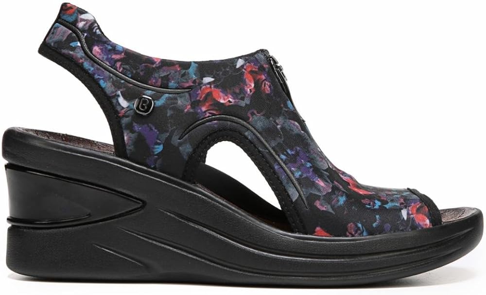 Amazon.com | BZees Women's Vinny Wedge Sandal (8.5 W, Multi Floral) | Platforms & Wedges