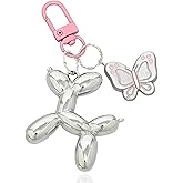 OTETTS Jelly Balloon Dog Keychain, Cute Butterfly Star Bag Charms for Handbag Wallet Backpack Purse Accessories Women Keyring