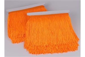 HEARTWISH Fringe Trim Lace Polyerter Fibre Tassel 6inch Wide 10 Yards Long for Clothes Accessories Latin Wedding Dress DIY Lamp Shade Decoration Black White Red(Orange Red)