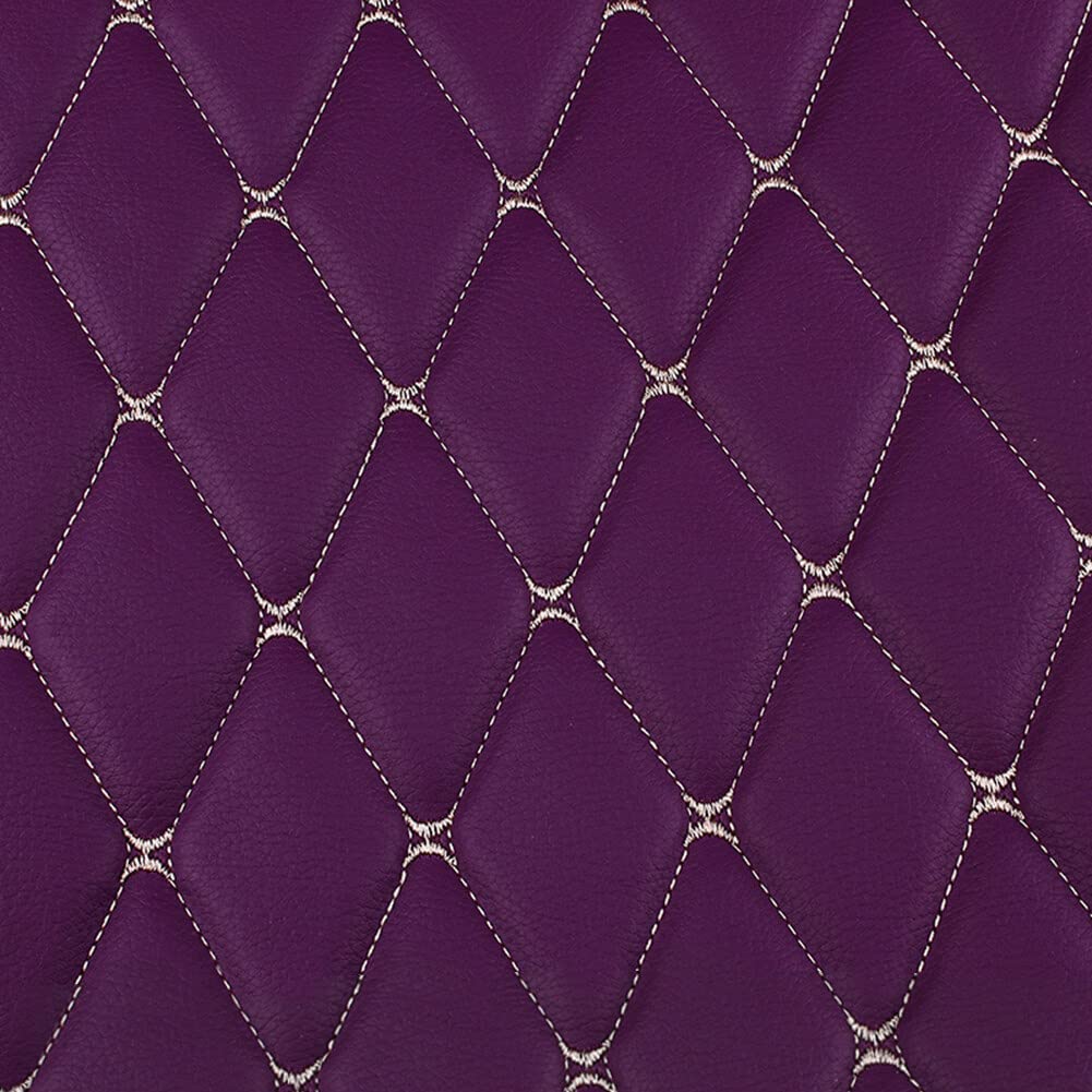 Faux Leather Quilted Fabric Diamond Fluted Vehicle Upholstery Leather Foam Fabric Upholstery Headliner Fabric for Automotive Repair Sofa Bags Chairs Car Seats DIY Crafts, 155x100CM