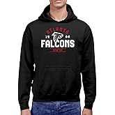 Hybrid Sports NFL - Atlanta Falcons - Team Motto - Men's and Women's Pullover Hooded Fleece Sweatshirt - Size Small - Black