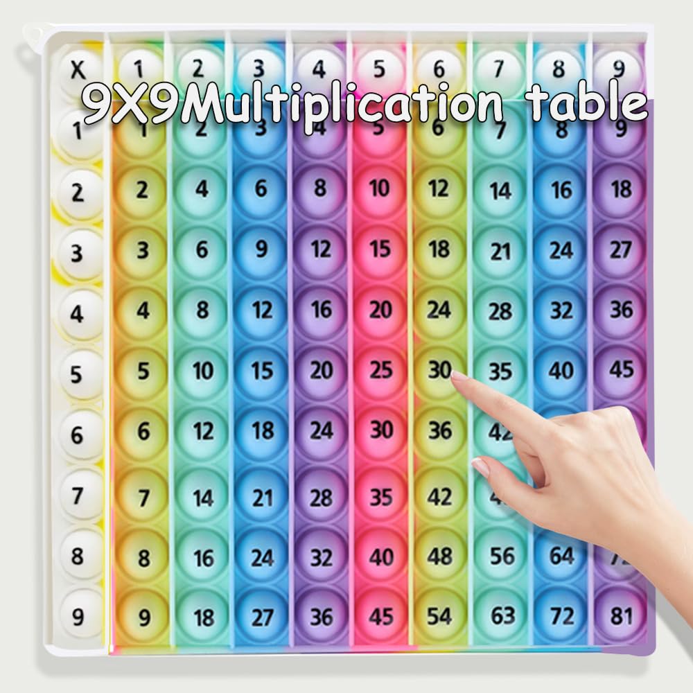 Photo 1 of ?Rainbow Multiplication Table Game Learning Board, 9x9 Educational mathSTEM Sensory Math Toy, Classroom & Homeschool Learning Game, Multiplication Flash Cards Table Chart for Kids
