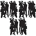 Beistle 6 Piece Plastic Paparazzi Photo Backdrop VIP Movie Awards Night Party Decorations, 63", Black