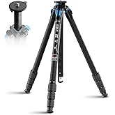 SIRUI AM-124 Carbon Fiber Tripod with Triangular Center Column, 62.6" Compact TravelTripod for Camera, 4 Sections, Waterproof