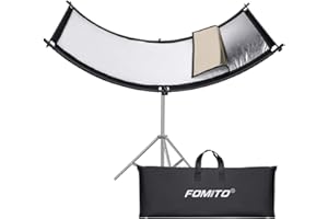 FOMITO Light Reflector 70"x25.6"/178x65cm Arclight Curved Eyelighter Lighting Diffuser for Photography Stuido Filming Shootin