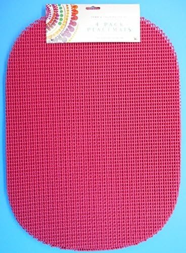 4-Pack Waffle-Style Placemats, Non-Slip, 13" X 18" (Pink)
