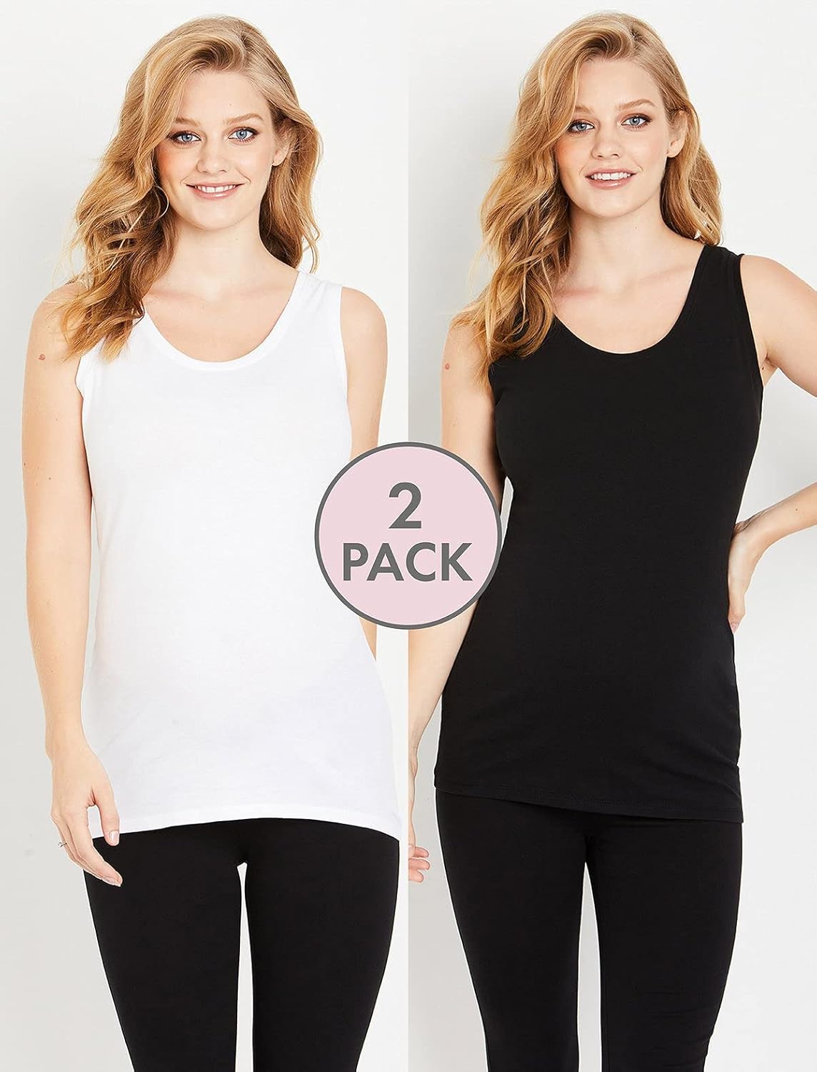 Motherhood Maternity Women's Maternity Bumpstart 2 Pack Sleeveless Tank Tops at  Women’s Clothing store