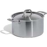 Made In Cookware - 8 Quart Stainless Steel Stock Pot With Lid - 5 Ply Stainless Clad - Professional Cookware - Crafted in Italy - Induction Compatible
