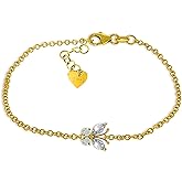 Galaxy Gold GG 0.6 Carat 14k Solid Gold Butterfly Bracelet Aquamarine