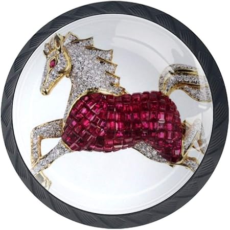 Gemstone Horse 001 Cabinet Knobs 4 Pieces Drawer Handle Scratch