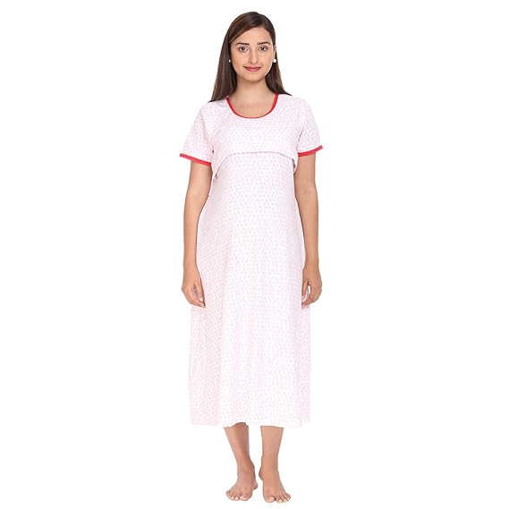 Women's Cotton A-Line Feeding Nightwear