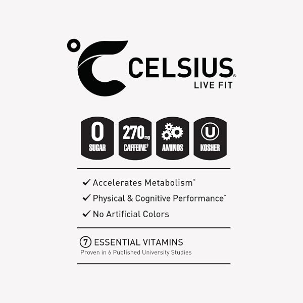 CELSIUS ESSENTIALS™ SPARKLING WATERMELON ICE, SUGAR FREE PERFORMANCE ENERGY DRINK, 16 FL OZ (PACK OF 12)