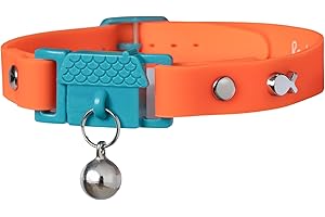 Kittyrama Tangerine Cat Collar with Bell. Cat Friendly Award Winner. Approved by Vets and Cat Experts. Breakaway Cat Collars Quick Release. Kitten Collar. Won't Rub Fur. Lightweight, Soft & Comfy