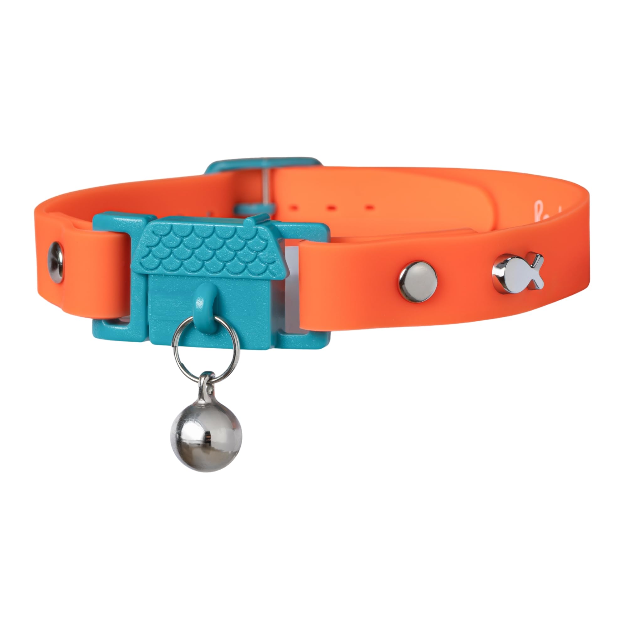 Kittyrama Cat Collar with Bell. As Seen in VOGUE. Breakaway, Quick Release, Hypoallergenic, Vet Approved. Lightweight Kitten Collar. Soft & Comfy. Tangerine