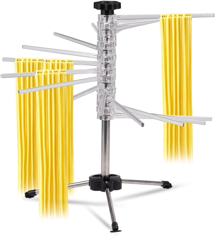 Collapsible Pasta Drying Rack, Stainless Steel Rotating