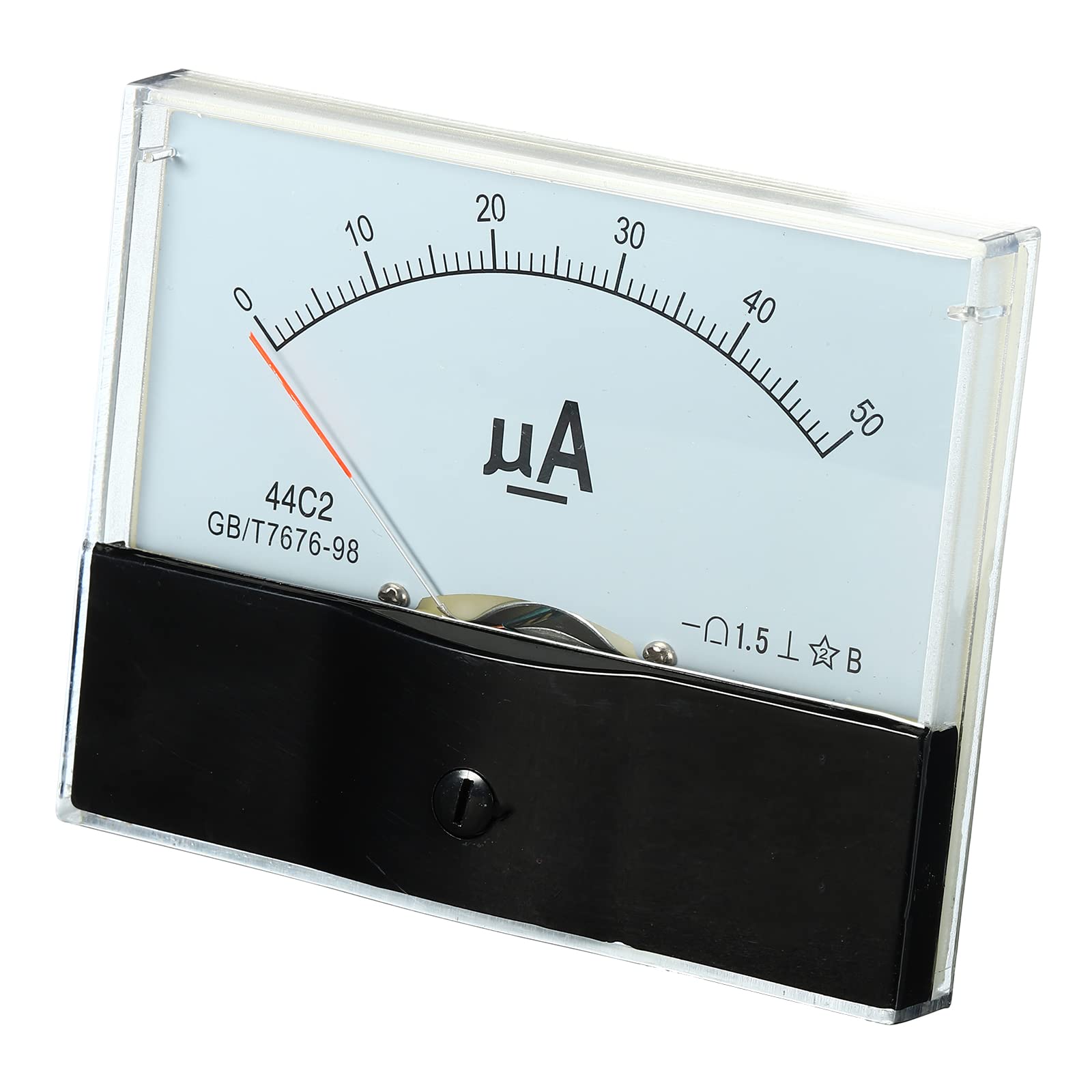 YOKIVE Analog Panel Ammeter, 44C2 Ampere Meter Current Tester, Great for Office, Art, Home, Daily Use (DC 0-50uA)