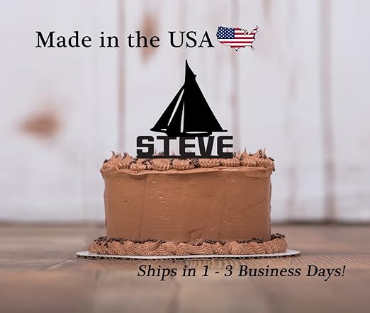 Sail Boat Cake Topper With Free Keepsake Base Sailing Retirement