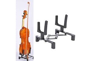 Adjustable Violin Stand , Foldable and Lightweight Ukulele Violin Display Holder with Non-Slip Base, Ideal for Beginners, Hom