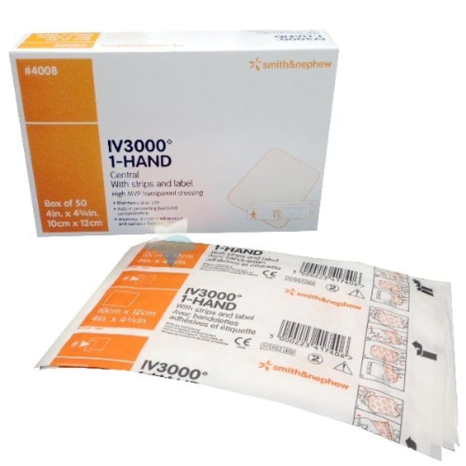 Photo 1 of 4008 Dressing IV3000 Wound LF Sterile Transp Film 4x4-3/4" 50 Per Pack Part No. 4008 by- Smith & Nephew Wound Care