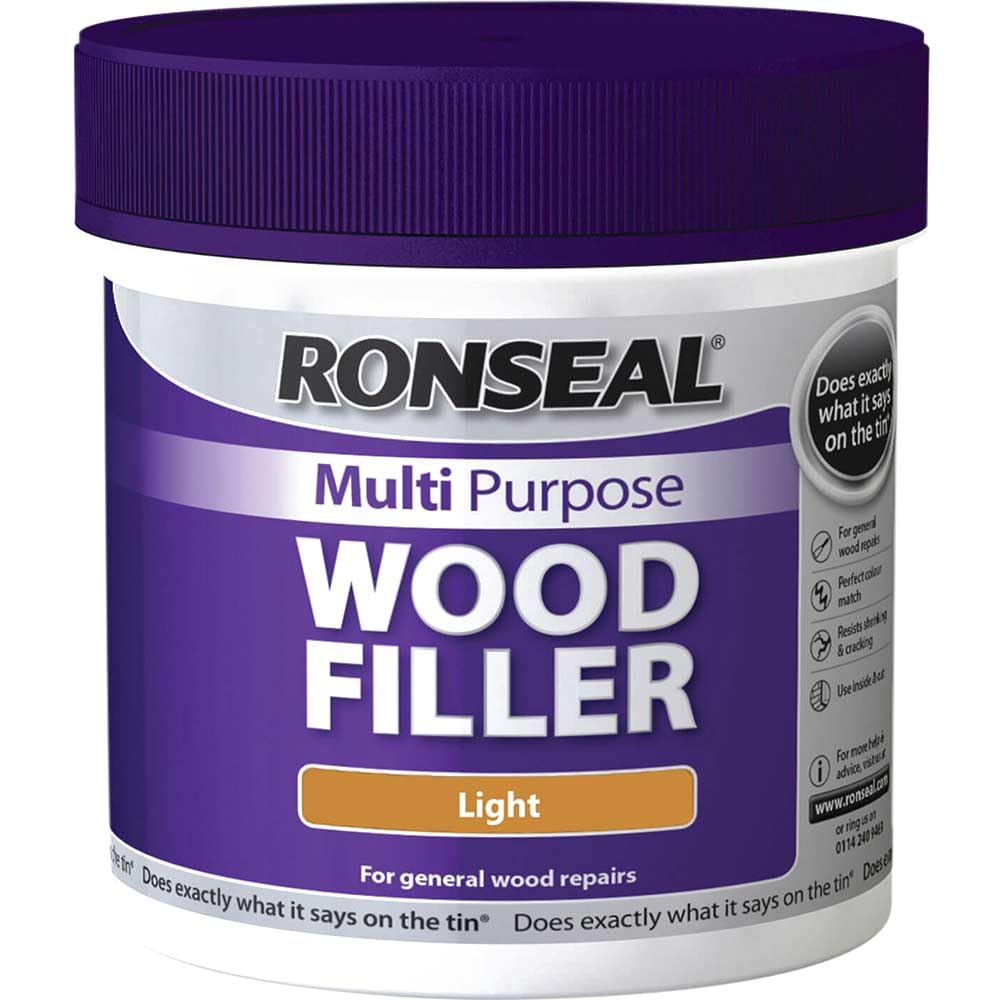 Ronseal MPWFL465 465 g Multi-Purpose Wood Filler Tub - Light
