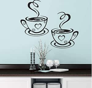 Vinilos decorativos y murales Calcomanías de diseño Par de tazas de