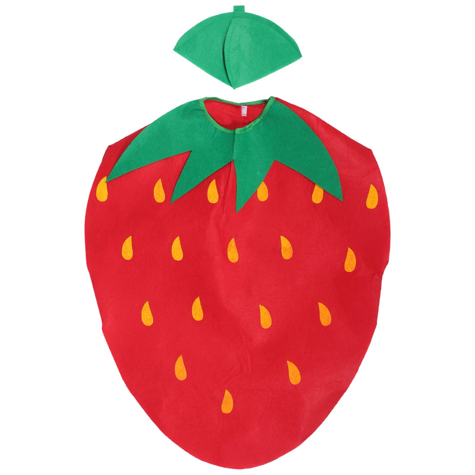 Amosfun Childrens Strawberry Costume Funny Fruit Outfit Non-Woven Fabric Fancy Dress Halloween Costumes for Kids