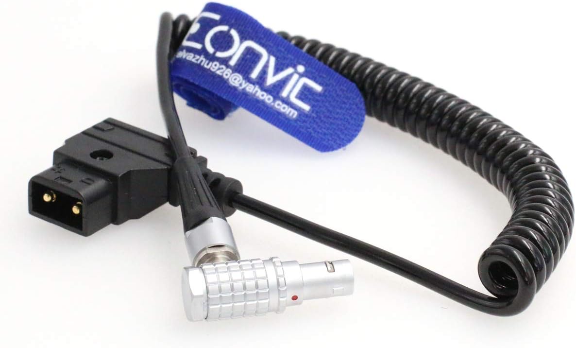 Eonvic D-TAP to 2 Pin Male Right Angle Power Adapter Coiled Cable for Teradek Bond Camera - Image 4
