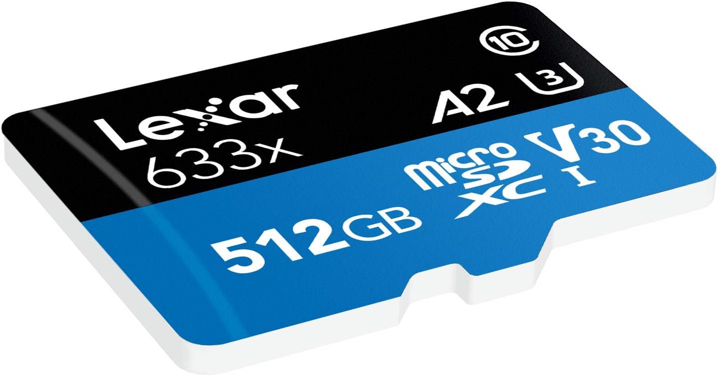 Lexar High-Performance 633x 512GB microSDXC UHS-I Card with SD Adapter (LSDMI512BBNL633A): Computers & Accessories
