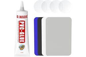 Nynelly Pool Liner Patch Kit Waterproof, Air Mattress Patch Kit, Heavy Duty Vinyl Repair Kit, Inflatable Patch Repair Kit for Inflatables, Above-Ground Pools, Kayak,Swimming Rings PVC Glue 60 ml