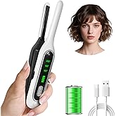 Sunmay Cordless Mini Flat Iron, 3/10" Pencil Hair Straightener for Short Hair, Pixie Cut & Bangs, Portable Dual Voltage Travel Curling Iron