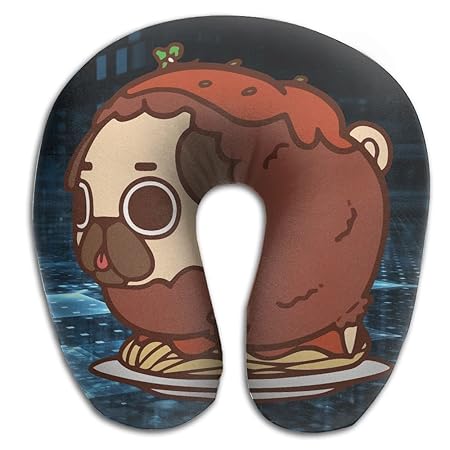 Funny Spaghetti Meatball Pug Super Comfortable U #type #of #pillow Funny Spaghetti Meatball Pug Super Comfortable U