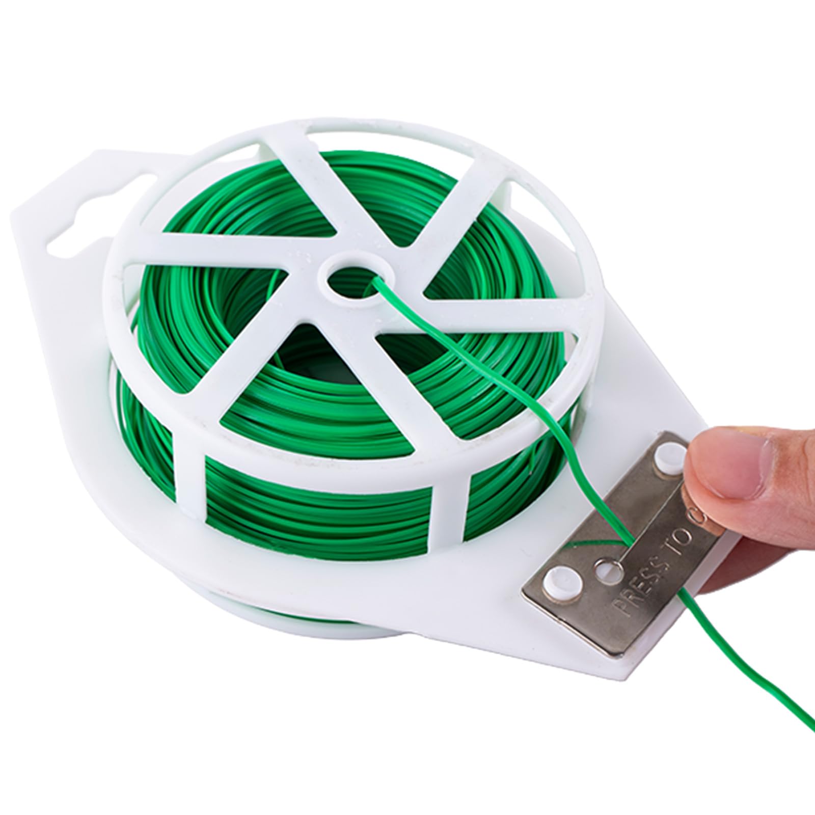 KINGLAKE 100m Garden Wire Ties Plastic Coated Plant Ties Green Soft Twist Ties Plant Support Ties for Climbing Plants with Cutter
