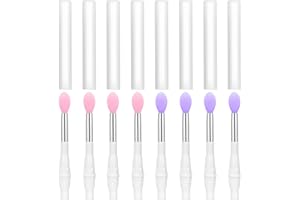Unaone Silicone Lip Brush, 8 PCS Makeup Beauty Lipstick Brushes with Cap Lip Applicator Brushes for Lipstick Lip Gloss Lip Mask Eyeshadow