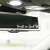 3 PCS Car Rearview Mirror Stickers Trust in God Rearview Mirror Decals Vinyl Christian Stickers Affirmation Reminder Decor Cute Religious Car Accessories for Women Men Laptop Water Bottle Truck