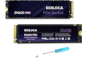 Ediloca EN600 PRO SSD 256GB PCle 3.0x4, NVMe M.2 2280, Up to 2800MB/s, Internal Solid State Drive, SLC Cache 3D NAND TLC, Gra