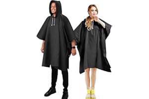 ANYOO Rain Ponchos for Adult Emergency Raincoats Reusable Hooded Rain Jackets for Men Women(2 pack)
