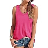 Smile Fish Women Scoop Neck Flowy Loose Fit Tank Top Sleeveless Summer Tops Shirts