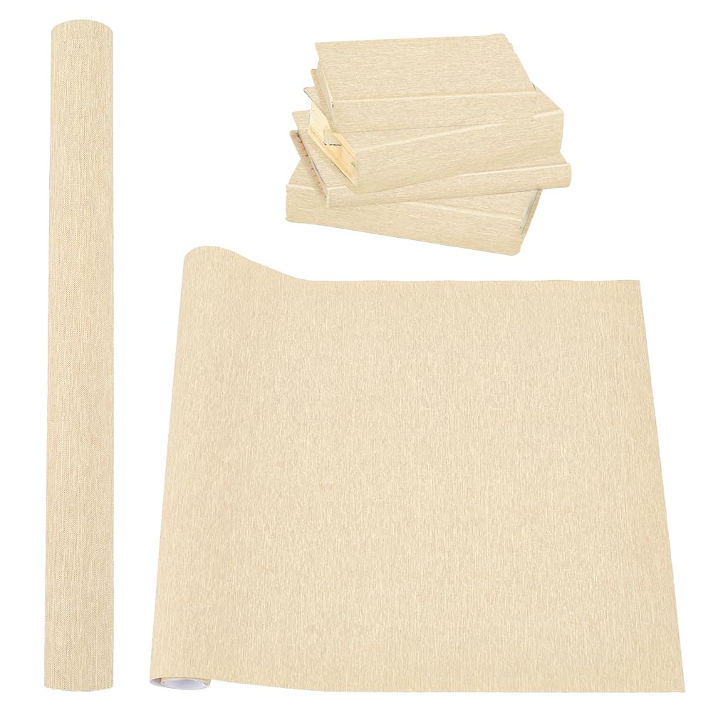 BENECREAT 1.2m x 40cm/47.2 x 15.7 Inch Wheat Book Binding Cloth, Bookcover Fabric Surface with Paper Backed Linen Upholstery Fabric for Book Binding Scrapbooking DIY Crafts Scrapbooking