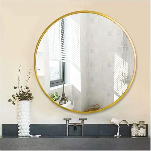 Bathroom Beauty4u Small Circle Metal Frame Mirror Black Vanity Mirror 15 7 Wall Mounted Mirror For Bedroom Living Room Entryway Wall Mounted Mirrors