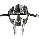 ANTIQUE HANDICRAFT HUB Super Gladiator Face Mask Helmet Hand Forged Sca-LARP Roman Greek Mf Doom Silver, Standard Adult Size