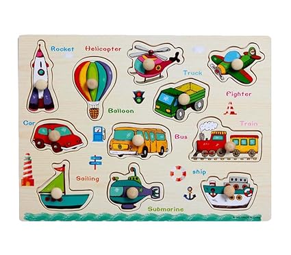 Lovely Babies and Kids Jigsaw Puzzle Educational Puzzle Toys, Traffic Tools