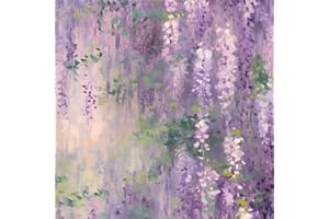 Pink Purple Lavender Flowers Oil Painting Abstract Peel and Stick Wallpaper Contact Paper Vintage Vinyl Stick on Wall Paper f