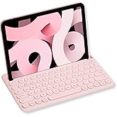 Macally Bluetooth Keyboard for iPad | Wireless Keyboard for Tablet, iPhone (Multi-Device, Built-in Stand, Rechargeable) Easy to Use and Cute Portable