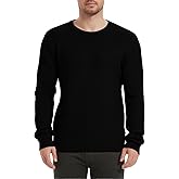 Donason Men's Casual Business Crewneck Pullover Lightweight Round Neck Long Sleeve Sweater Raglan Sleeve Knitwear Sweaters Black
